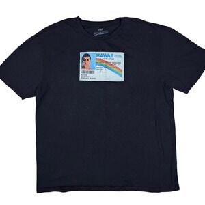 Superbad‎ McLovin Hawaii Driver License Graphic Print Black T-Shirt